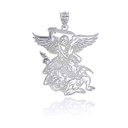 Silver Personalized Saint Michael Pendant 