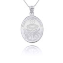 White Gold Personalized First Communion Pendant Necklace