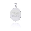 Silver Personalized First Communion Backside Pendant 