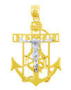 Religious Charms - The Mariner's Two Tone Gold Pendant