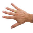 Yellow Gold Square Signet Ring on a Model