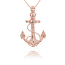 Rose Gold Sea Anchor Pendant Necklace