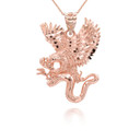 Rose Gold Eagle Snake Pendant Necklace