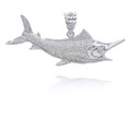 White Gold Marlin Fish Pendant