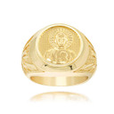 Yellow Gold Aries Signet Ring