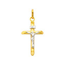 14K Gold Two-Tone Dainty Crucifix