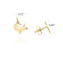 Yellow Gold Shark Earrings with Measurement