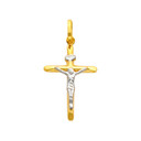 Charming 14K Gold Two-Tone Crucifix