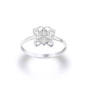 White Gold Butterfly CZ Hope & Rebirth Ring