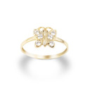 Gold Butterfly CZ Hope & Rebirth Ring