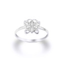 .925 Sterling Silver Butterfly CZ Hope & Rebirth Ring