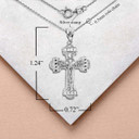 Silver Crucifix Pendant Necklace with Measurement