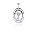 Silver Divino Nino Jesus Large Pendant