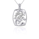 Silver Chinese Dragon Pendant Necklace