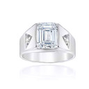 .925 Sterling Silver Personalized Emerald Cut Birthstone Side Studded CZ Ring