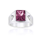 Silver Birthstone CZ Statement Ring