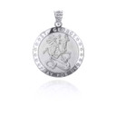 .925 Sterling Silver Religious Patron Saint George Dragon Medallion Pendant