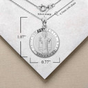 .925 Sterling Silver Religious Patron Saint Benedict Medallion Pendant Necklace with Measurement