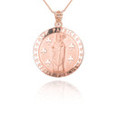 Rose Gold Religious Saint Patrick Patron Saint of Ireland Coin Pendant Necklace