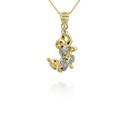 Yellow Gold Chinese Lunar New Year of the Monkey with Diamonds Pendant Necklace