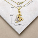 Two Tone Gold Chinese Lunar New Year of the Dog with Diamonds Pendant Necklace with Measurement