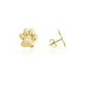 Yellow Gold Dog Paw Stud Earrings