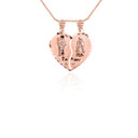 Rose Gold Saint Jude & Guadalupe Te Amo Breakable Heart Pendant Necklace