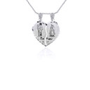 White Gold Saint Jude and Our Lady of Guadalupe Te Amo Breakable Heart Pendant Necklace