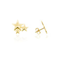 Yellow Gold Star Cluster Stud Earrings