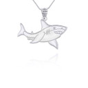 Silver Shark Symbol of Strength Pendant Necklace