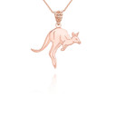 Rose Gold Kangaroo Symbol of Ambition Pendant Necklace