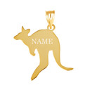 Gold Kangaroo Symbol of Ambition Pendant Necklace (Available in Yellow/Rose/White Gold)