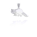 White Gold Racoon Symbol of Resourcefulness Pendant