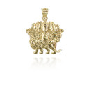 Gold Lord Ganesha Hindu Elephant God Pendant Necklace (Available in Yellow/Rose/White Gold)