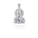 White Gold Lord Hanuman Hindu God Pendant