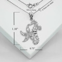 Silver Seahorse Pendant Necklace with Measurement