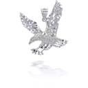 White Gold Hunting Eagle Pendant