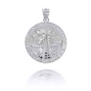 Silver Gold Egyptian Anubis and Horus Medallion Pendant