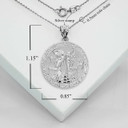 Silver Gold Egyptian Anubis and Horus Medallion Necklace with Measurement