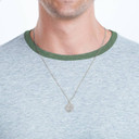 Silver Gold Egyptian Anubis and Horus Medallion Necklace on a Model
