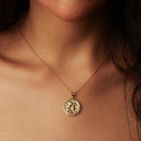 Gold Egyptian Anubis and Horus Medallion Necklace (Available in Yellow Gold, Rose Gold, White Gold)