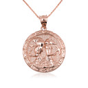 Gold Egyptian Anubis and Horus Medallion Necklace (Available in Yellow Gold, Rose Gold, White Gold)