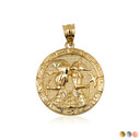 Gold Egyptian Anubis and Horus Medallion Necklace (Available in Yellow Gold, Rose Gold, White Gold)