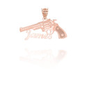 Rose Gold Personalized Name Gun Pendant 