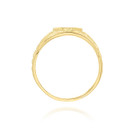 Yellow Gold Dainty Textured Signet Ring