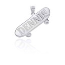 White Gold Personalized Skateboard Pendant Necklace