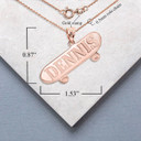 Rose Gold Personalized Skateboard Pendant Necklace with Measurement