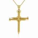 Gold Knot Nail Cross Crucifix Pendant Necklace (Available in Small/Large & Yellow/Rose/White Gold)