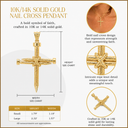 Gold Knot Nail Cross Crucifix Pendant Necklace (Available in Small/Large & Yellow/Rose/White Gold)