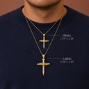 Gold Knot Nail Cross Crucifix Pendant Necklace (Available in Small/Large & Yellow/Rose/White Gold)